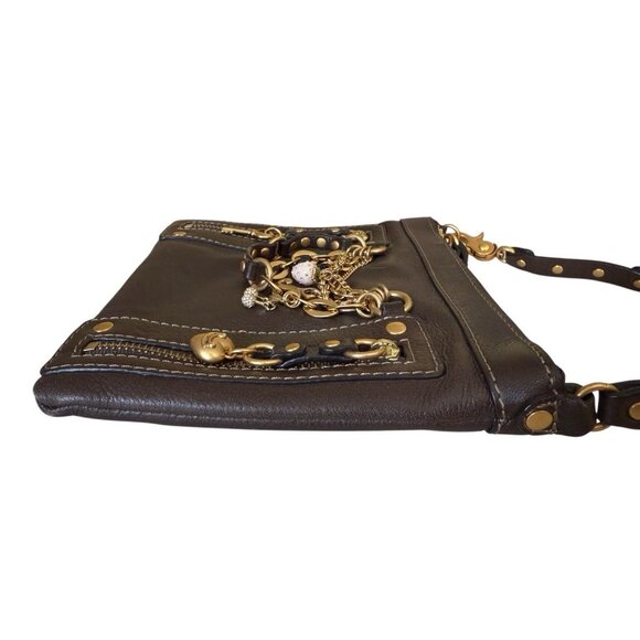 Juicy Couture Brown Leather Charm Wristlet Purse - Picture 4 of 15